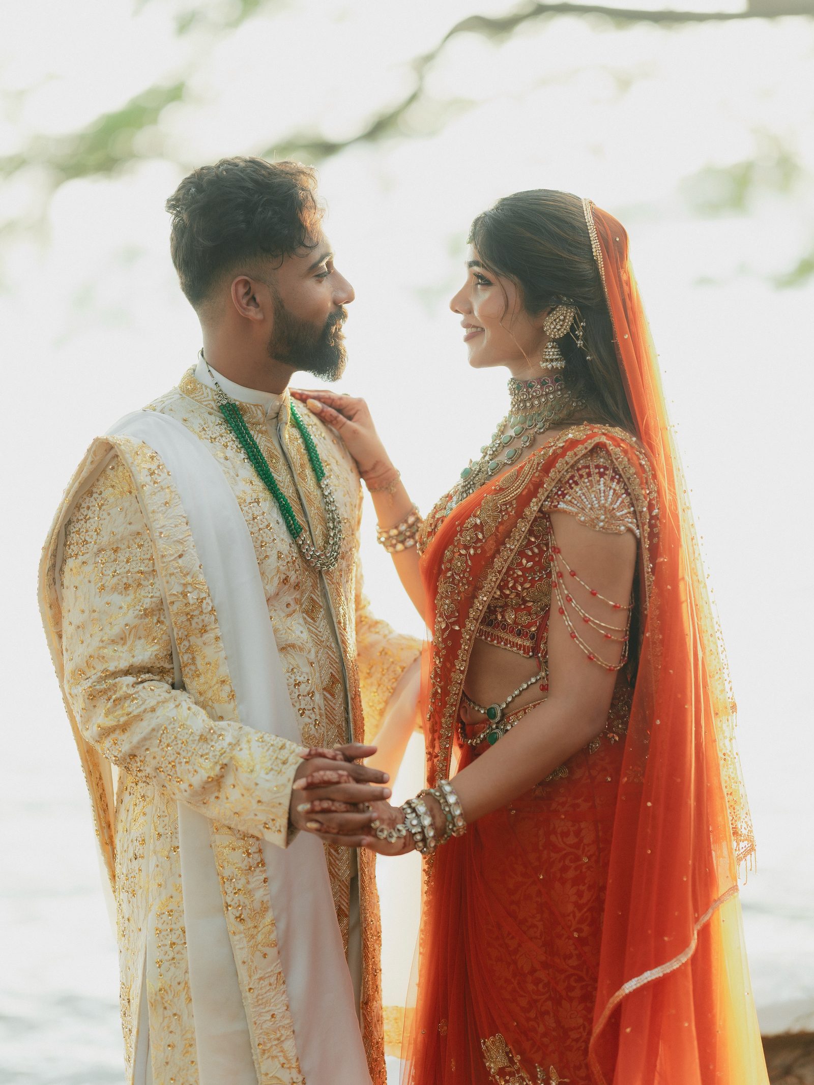 Reshma with her groom at the wedding venue